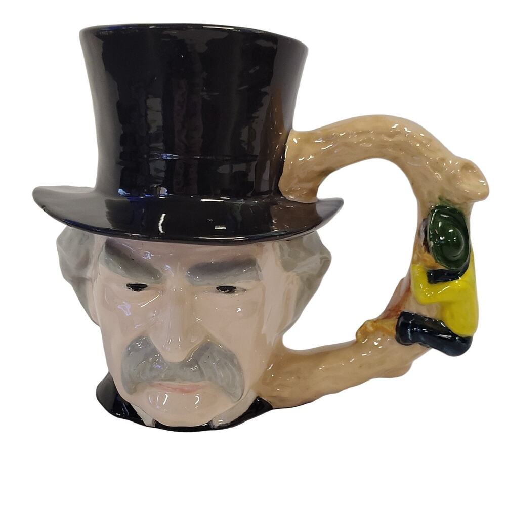 Byron Molds Mark Twain Tom Sawyer Toby Jug Mug 1978 Hand Painted 6" Ceramic